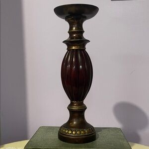 Elegant Brown and burgundy with Gold Candle Holder